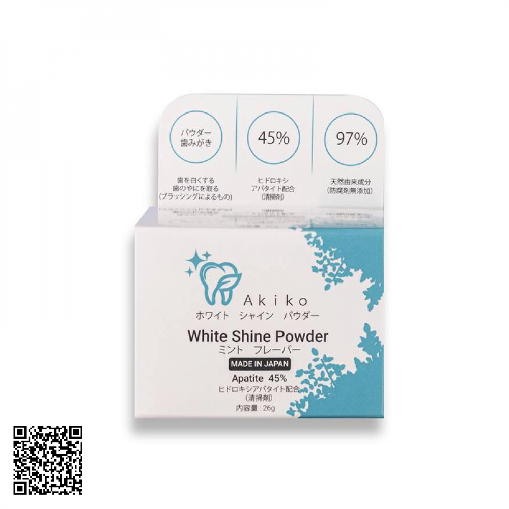 Bột Trắng Răng Akiko White Shine Powder Của Nhật Bản 26g