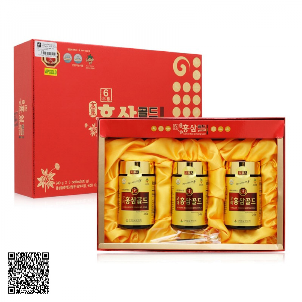 Cao Hồng Sâm Bio Apgold Korean Red Ginseng Extract Tea Của Hàn Quốc 3 Lọ/Hộp