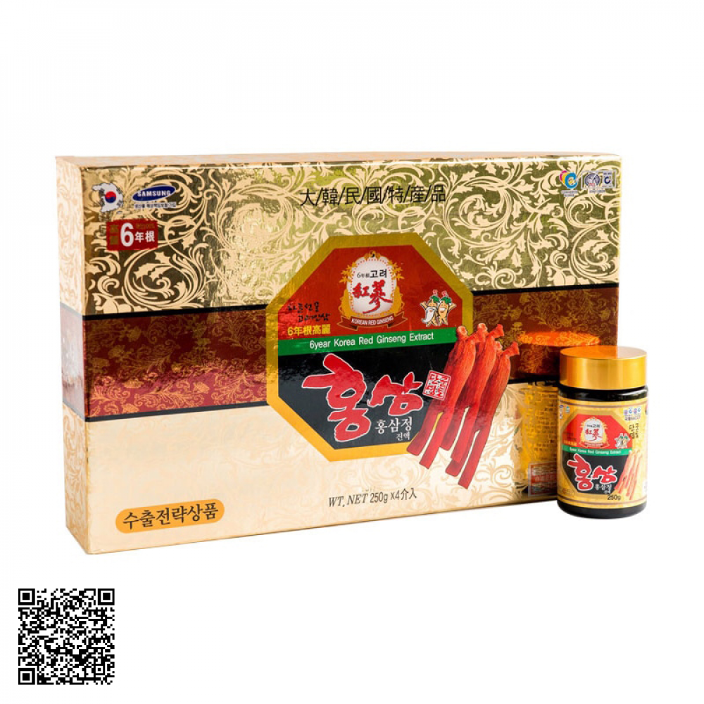 Cao Hồng Sâm Kanghwa 6 Years Korean Red Ginseng Extract Của Hàn Quốc (250g x 4 lọ)