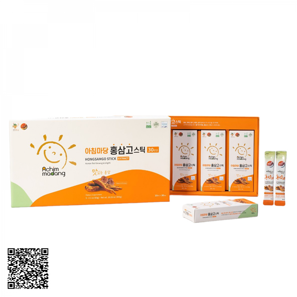 Cao Hồng Sâm Linh Chi Achimmadang Hongsamgo Stick Extract Từ Hàn Quốc 30 Gói