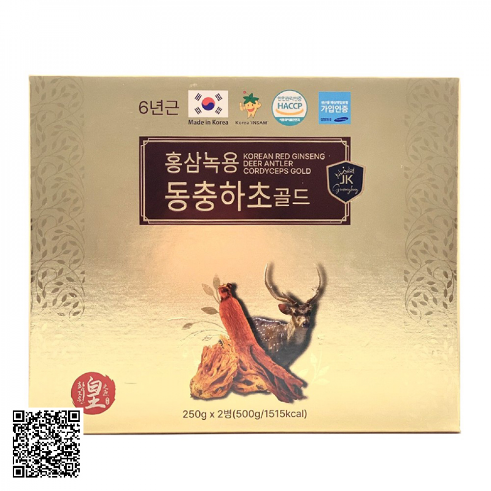 Cao Hồng Sâm Nhung Hươu Đông Trùng Ginseng King Korean Red Ginseng Deer Antler Cordyceps Gold