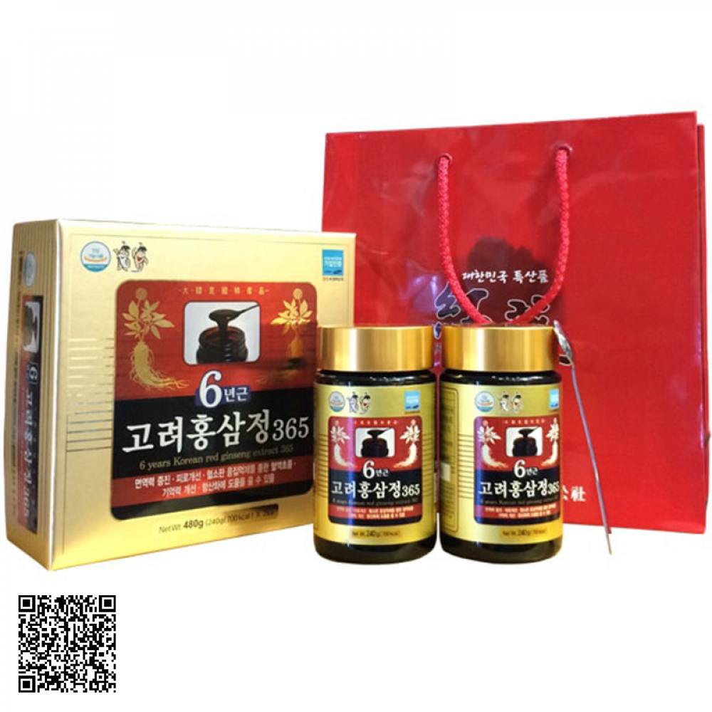 Cao Hồng Sâm Taewoong Food 6 Years Korean Red Ginseng Extract 365 Của Hàn Quốc (240g x 2 lọ)