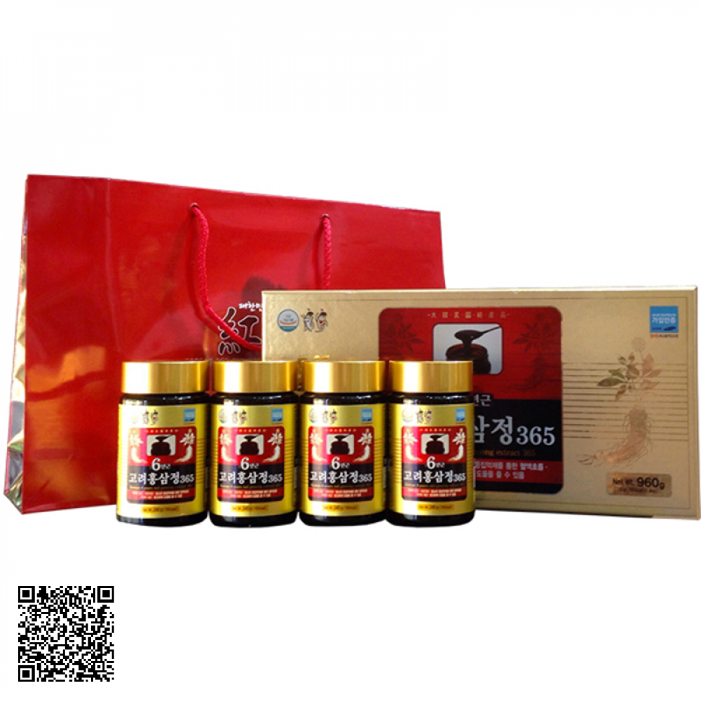 Cao Hồng Sâm Taewoong Food 6 Years Korean Red Ginseng Extract 365 Của Hàn Quốc (240g x 4 lọ)