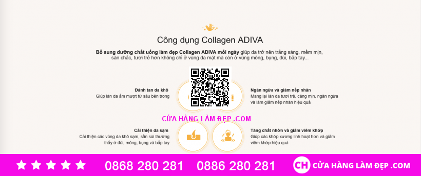 Tinh Chất Làm Đẹp Collagen Adiva mẫu mới nhất (14 chai 30 ml)