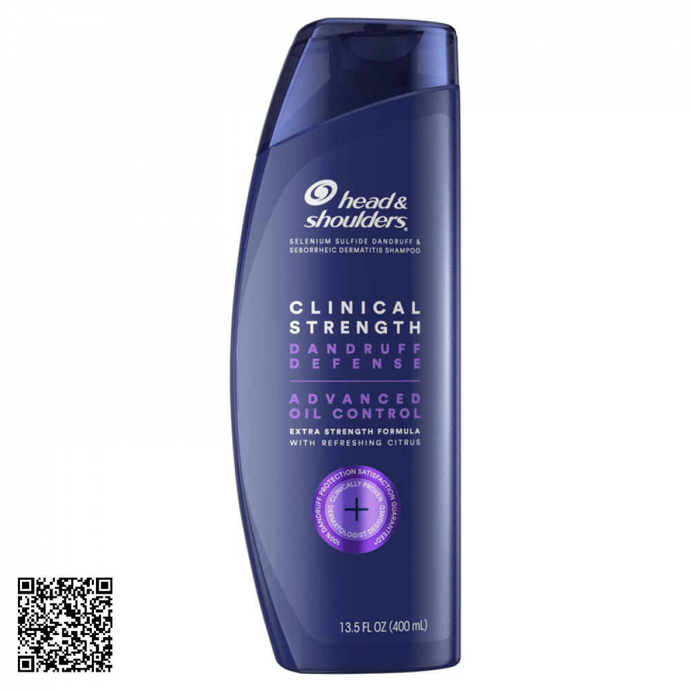 Dầu Gội Head & Shoulders Clinical Strength Dandruff Defense Advanced Oil Control Mỹ 400ml