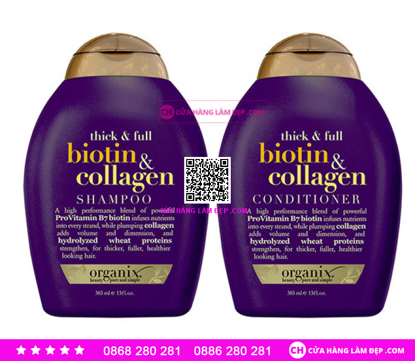 Dầu Gội Xã Làm Dày Tóc Biotin & Collagen -Shampoo Biotin & Collagen