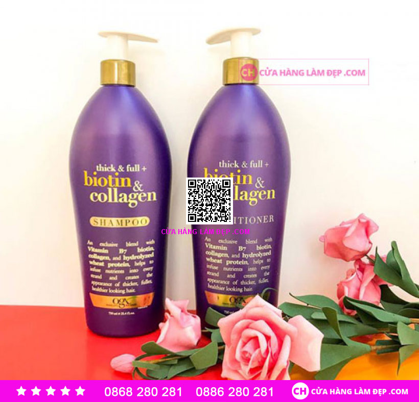 Dầu Gội Xã Làm Dày Tóc Biotin & Collagen -Shampoo Biotin & Collagen