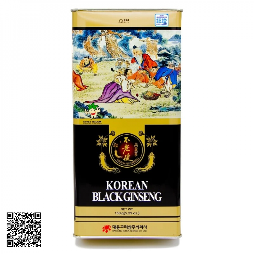 Hắc Sâm Củ Khô Daedong Korean Black Ginseng Hộp Thiếc Từ Hàn Quốc