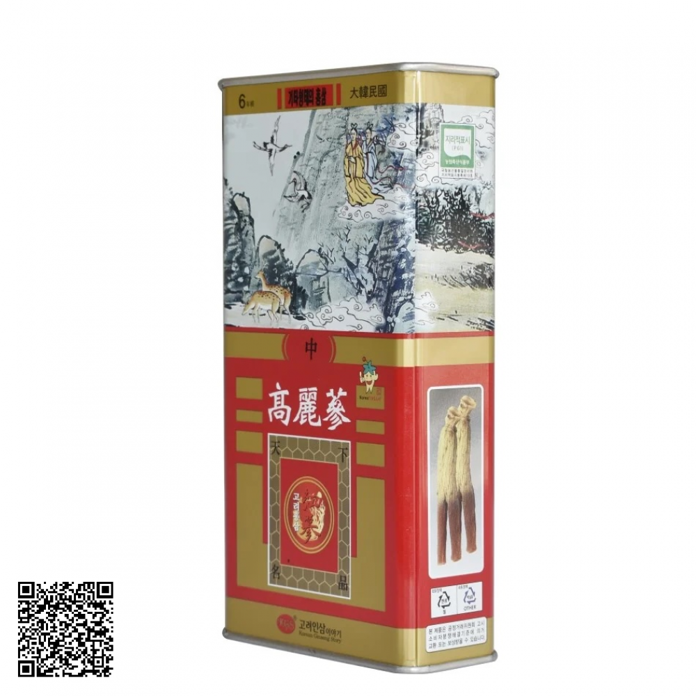 Hồng Sâm Củ Khô KGS Korean Red Ginseng Punggi Hộp Thiếc Từ Hàn Quốc 75g (6-8 Củ)