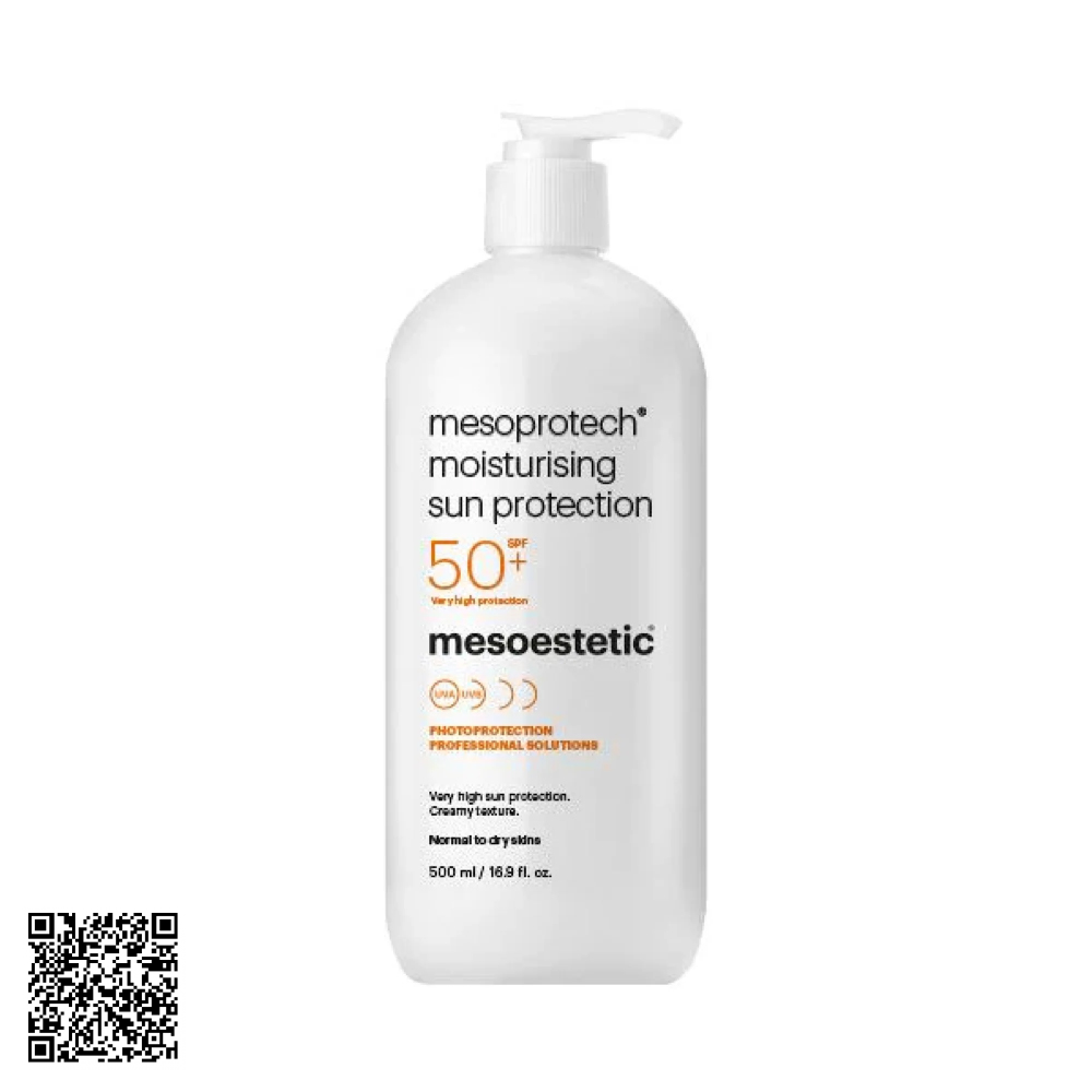 Kem Chống Nắng Dưỡng Ẩm Mesoestetic Moisturising Sun Protection SPF50+ Từ Tây Ban Nha 500ml