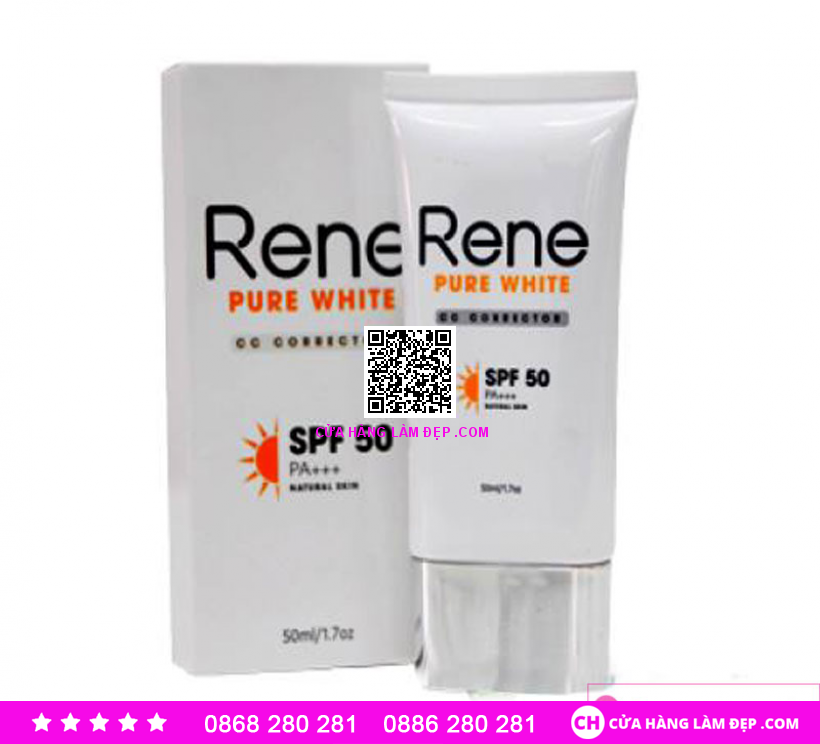 Kem trang điểm chống nắng Rene Pure White CC cream Corrector SPF50 PA+++