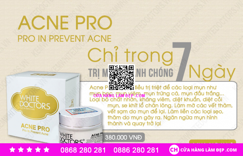 Kem Trị Mụn, Thâm Mụn, Sẹo Mụn White Doctors Acne Pro