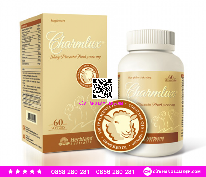 Nhau Thai Cừu Charmlux ( 3000mg X 60 Viên)