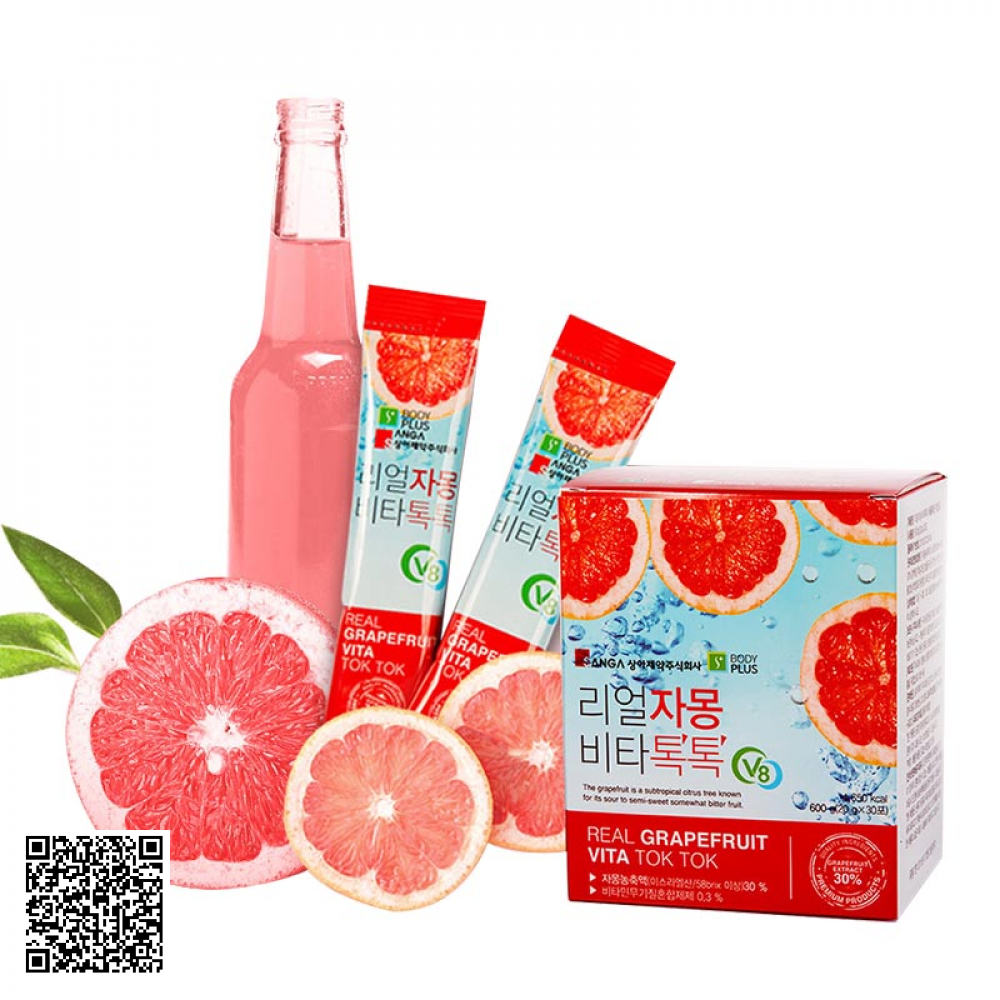 Nước Ép Bưởi Đỏ Giảm Cân Đẹp Da Sanga Real Grapefruit Vita Tok Tok Của Hàn Quốc 30 Gói