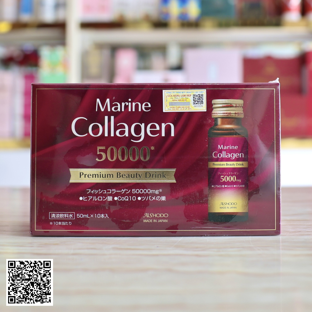 Nước Uống Marine Collagen 50000 Premium Beauty Drink Từ Nhật Bản 10 Chai/Hộp