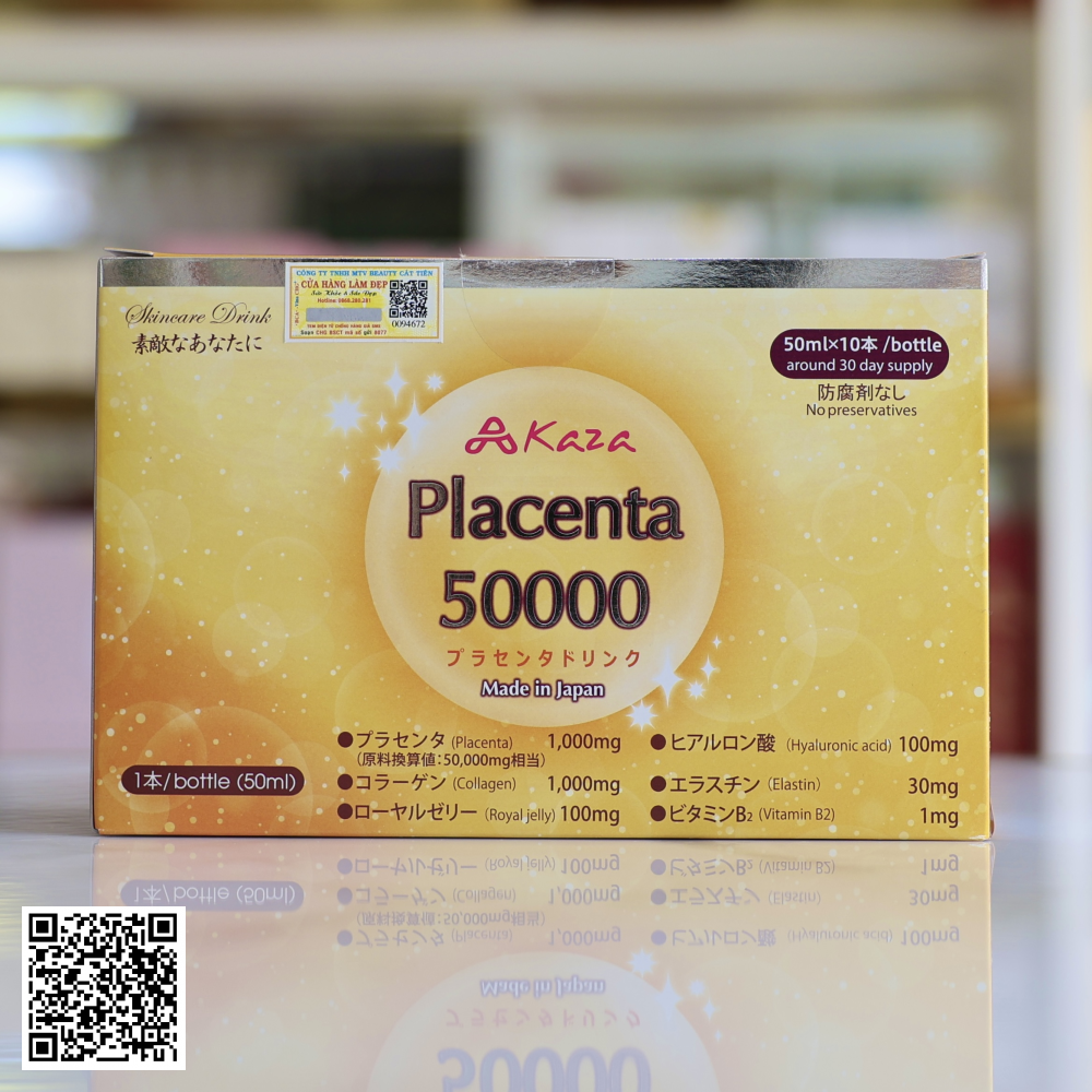 Nước Uống Trắng Da Trị Nám Kaza Placenta 50000mg Nhật Bản