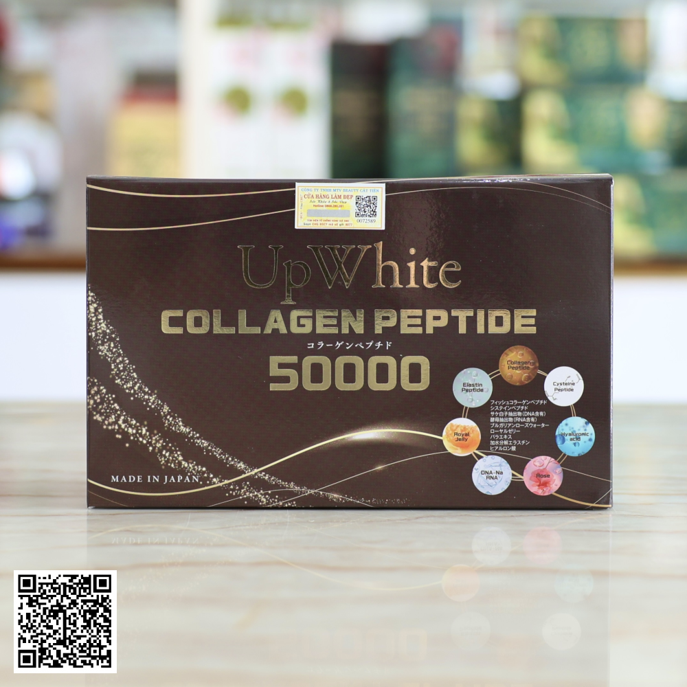 Nước Uống Trắng Da UpWhite Collagen Peptide 50000 Từ Nhật Bản (Hộp 10 Chai)