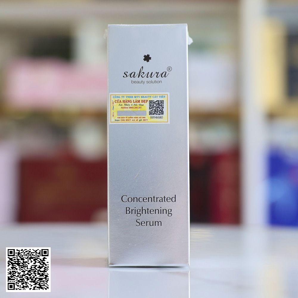 Serum Dưỡng Da Trắng Sáng, Giảm Các Dấu Hiệu Lão Hóa Sakura Concentrated Brightening Serum Từ Nhật Bản