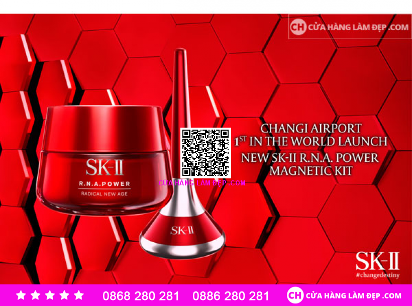 Set SK-II R.N.A Power Magnetic Booster Kit - Set Kem R.N.A 80g Và Gậy Từ Tính Siêu Thẩm Thấu