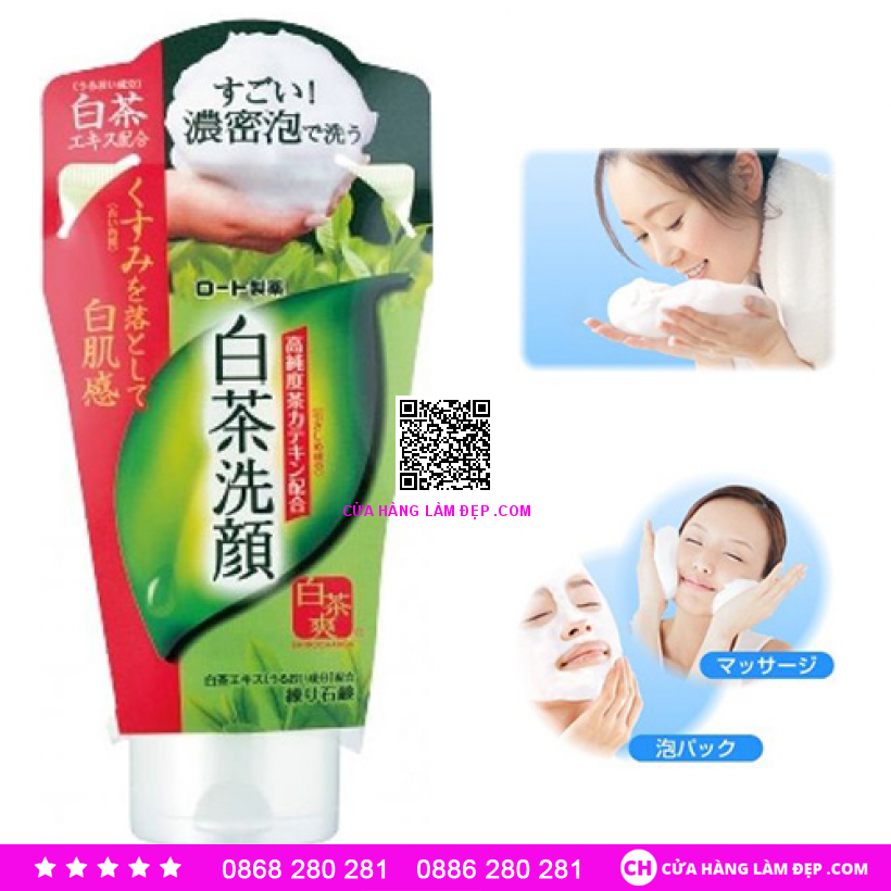 Sữa Rửa Mặt Trà Xanh Rohto Shirochasou Green Tea Foam Nhật Bản