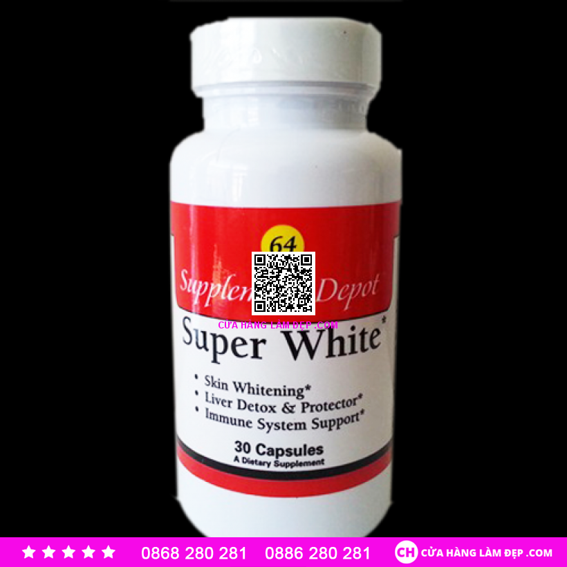 Super White No64 - Viên Uống Trắng Da Giải Độc Tố Cao Cấp USA