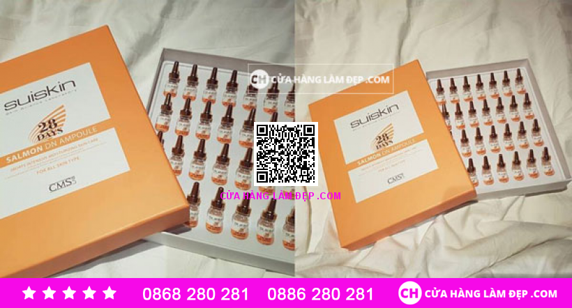 Tế Bào Gốc Salmon Chiết Xuất Cá Hồi DN Ampoule Dược Mỹ Phẩm Suiskin 28 Days