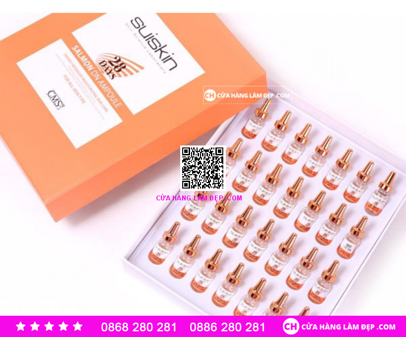 Tế Bào Gốc Salmon Chiết Xuất Cá Hồi DN Ampoule Dược Mỹ Phẩm Suiskin 28 Days