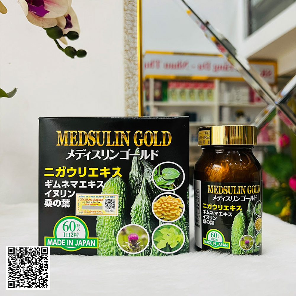 Thực Phẩm Chức Năng Viên Uống Tiểu Đường Medsulin Gold JpanWell Nhật Bản 60 Viên