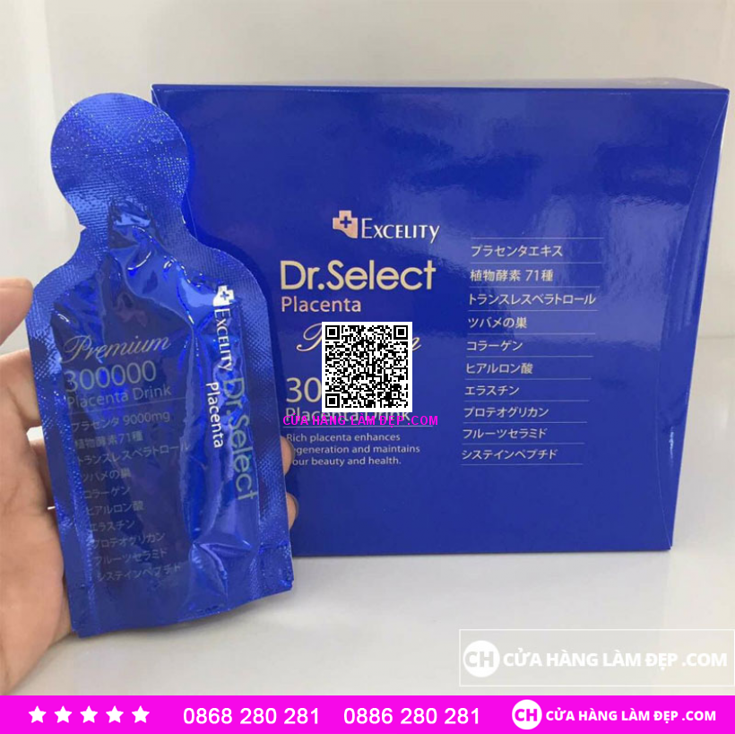 Tinh Chất  Nhau Thai Cao Cấp Dr Select Placenta Premium 300000mg (15g X 30 Gói)