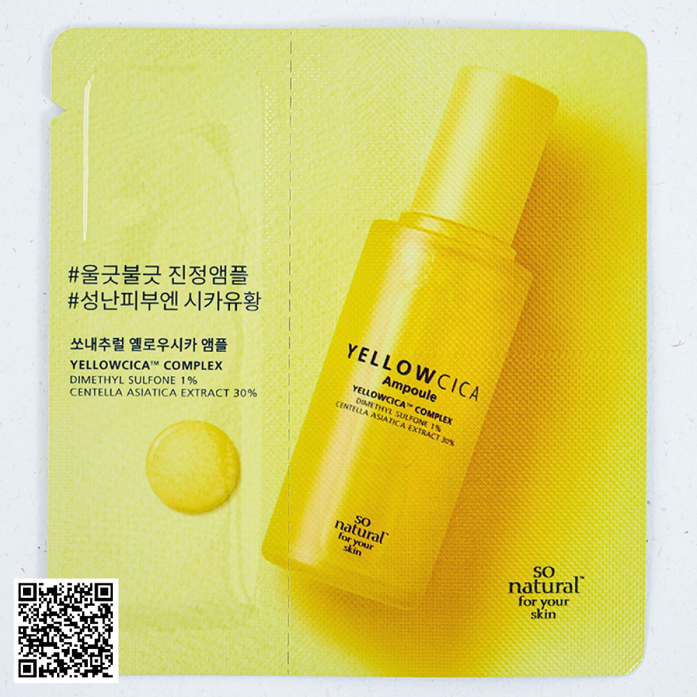 Tinh Chất So Natural Yellow Cica Serum Sample Dạng Gói Của Hàn Quốc 2.5ml