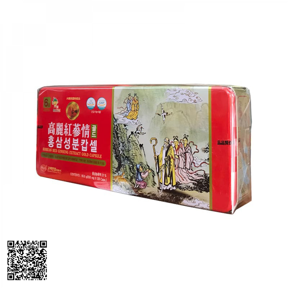 Viên Hồng Sâm Nhung Hươu Linh Chi KGS Korean Red Ginseng Extract Gold Capsule Hàn Quốc 120 Viên