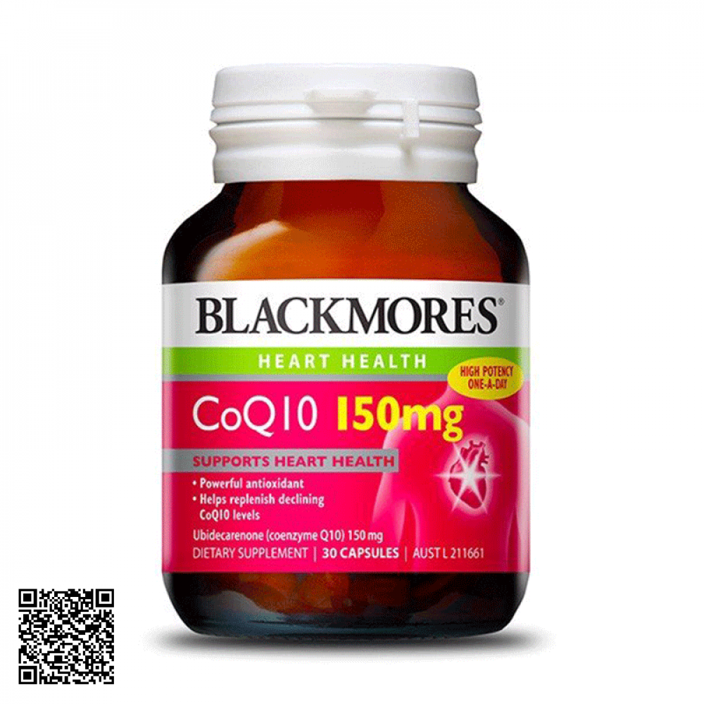 Viên Uống Hỗ Trợ Sức Khỏe Tim Mạch Blackmores CoQ10 150mg Úc 30 Viên