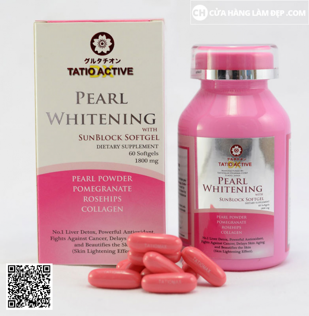 Viên uống làm trắng da Ngọc Trai Tatio Active Pearl Whitening 1800mg 60 viên