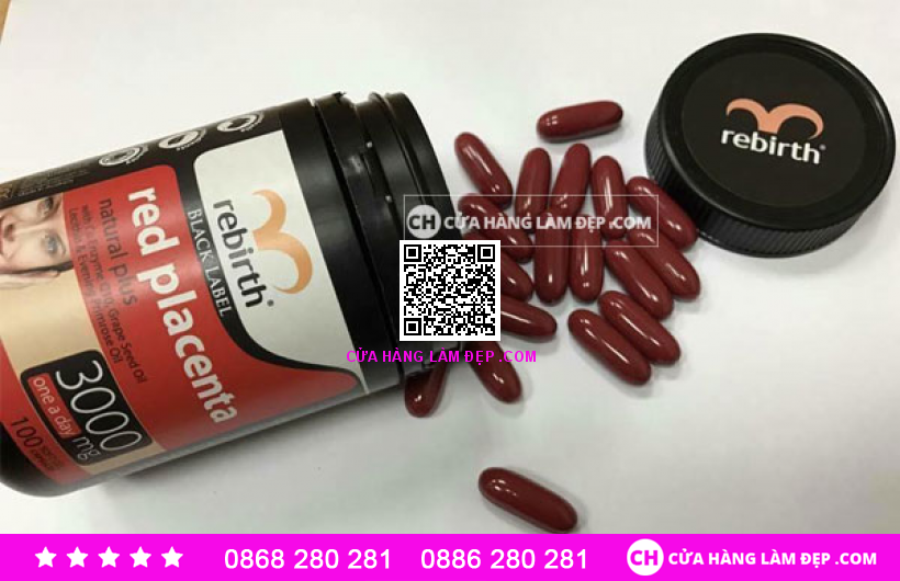 Viên Uống Nhau Thai Cừu Đỏ Rebirth Red Placenta 3000mg Của Úc