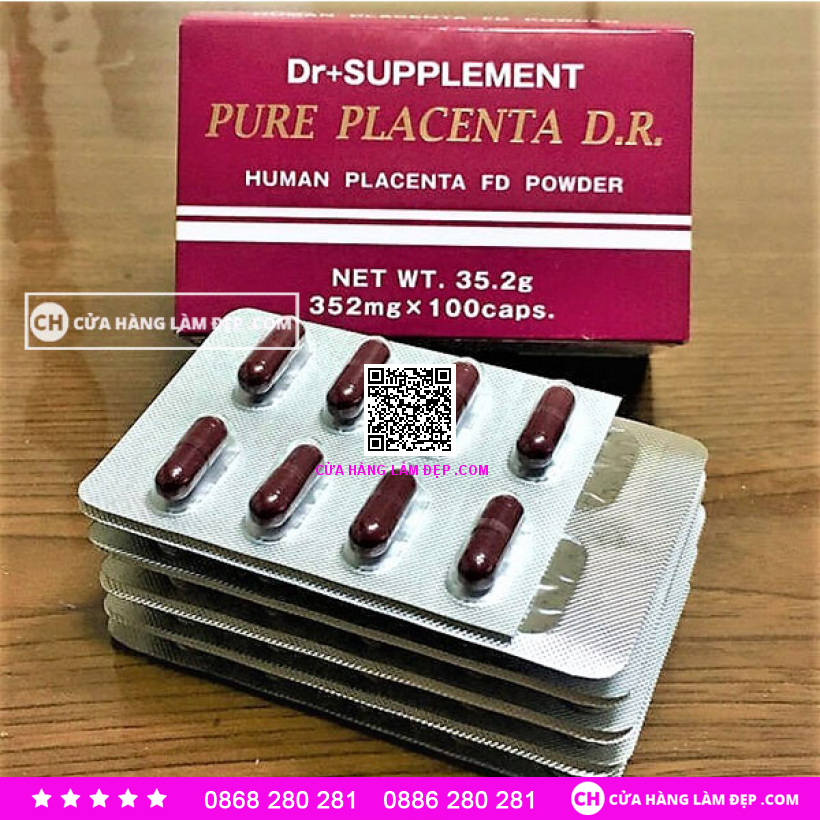 Viên Uống Tinh Chất Tế Bào Pure Placenta D.R (100 Viên X 352 Mg) Nhật Bản