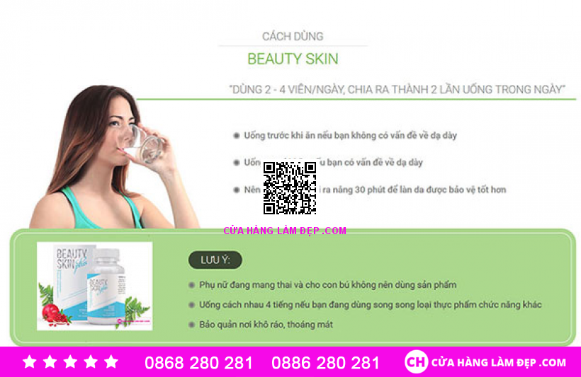 Viên Uống Trắng Da Chống Nắng Beauty Skin Plus USA Mẫu Mới 2019