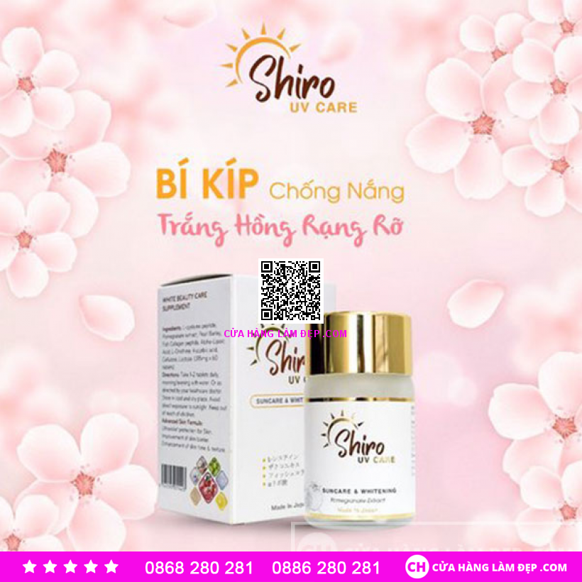 Viên Uống Trắng Da Chống Nắng Shiro UV Care Suncare Whitening