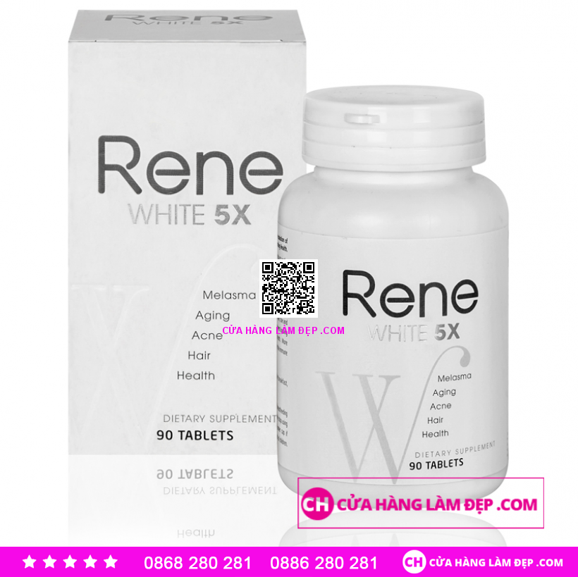 Viên Uống Trắng Da Rene White 5x - 90 viên